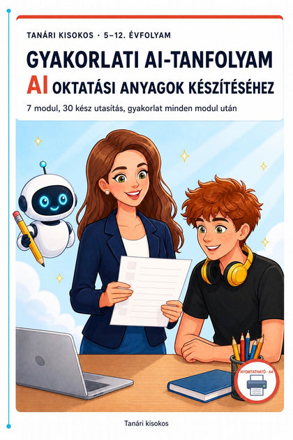 Gyakorlati AI-tanfolyam oktatási anyagok készítéséhez — borító